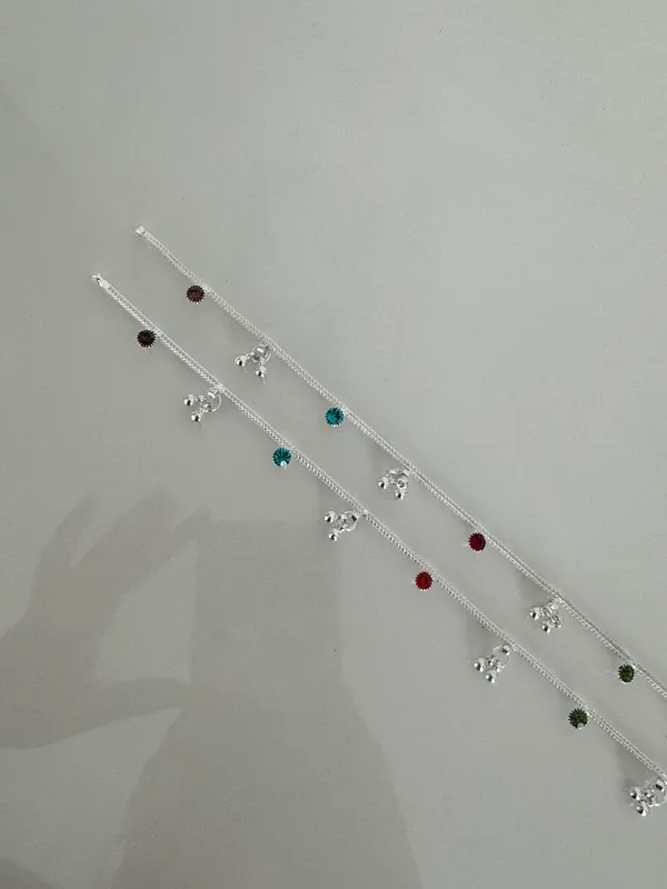 Silver Jhanjhar Anklets - Image 3