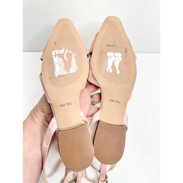 Louise et Cie Flats Womens Size 6 Pink‎ Pointed Toe Leather Ankle Strap Textured - Image 9