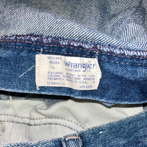 Vtg Wrangler Straight Leg Jeans Women 14 High Rise USA‎ Made 70s 80s Sustainable - Image 3