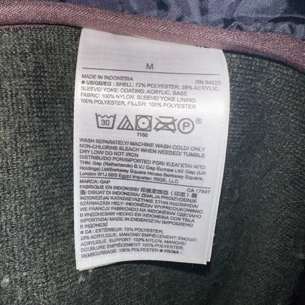 Gap navy & green fleece M normcore bomber coat - Image 4
