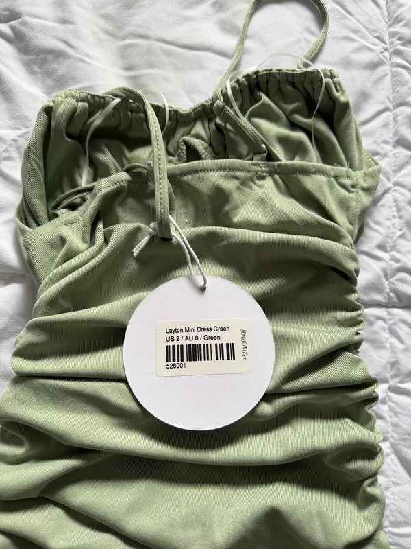 Princess Polly Green Mini Dress - Image 3