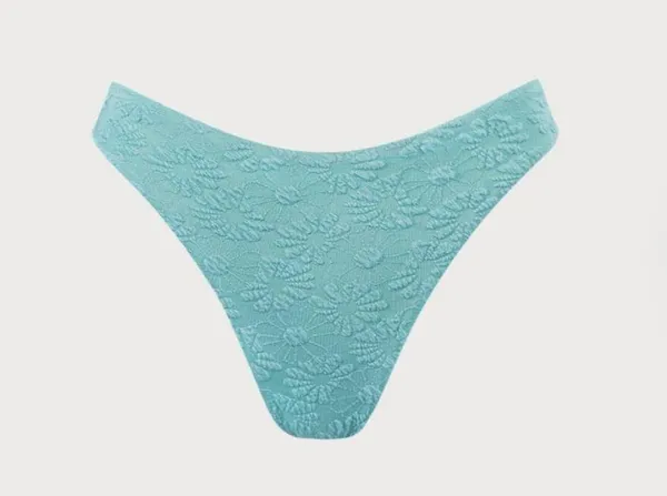 BERLOOK Floral Textured Bikini Bottom ONLY 51 Blue Size M - Image 8