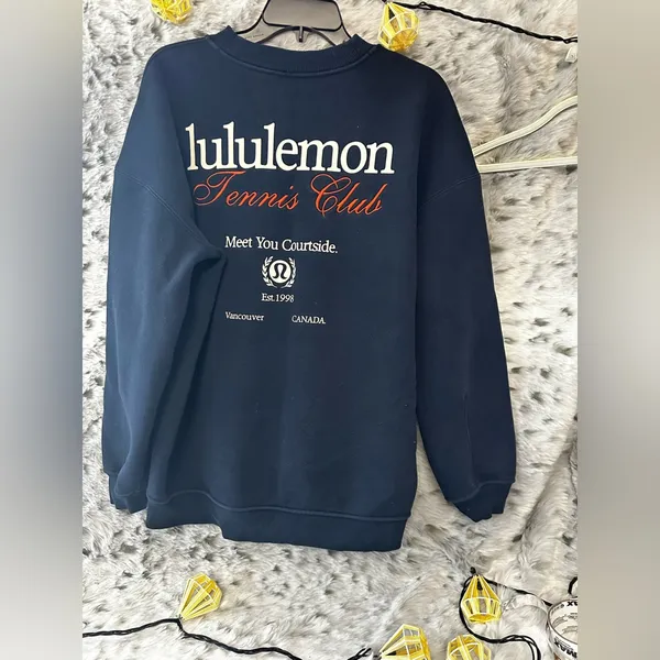Lululemon 1007. Heavyweight Fleece Pullover Tennis Club sz large ptp 27 no sz tag - Image 3