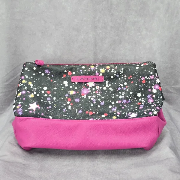 Tahari Purple Star Double Zipper Toiletries Snap‎ Makeup Cosmetics Bag - Image 3