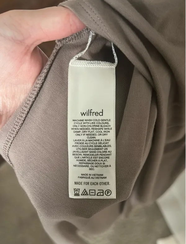 Wilfred Aritzia Brown Square Neck MIDI Dress - Image 4