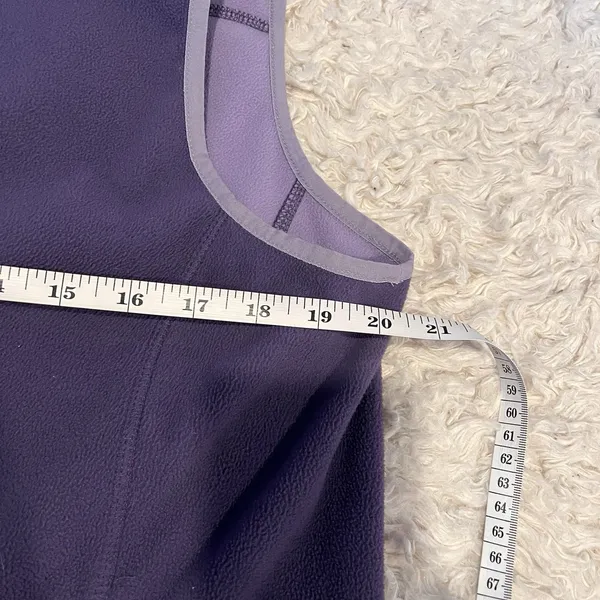 LL Bean Jacket Women’s Large Purple Polartec Full Zip Fleece Vest Outdoor Hiking - Image 4