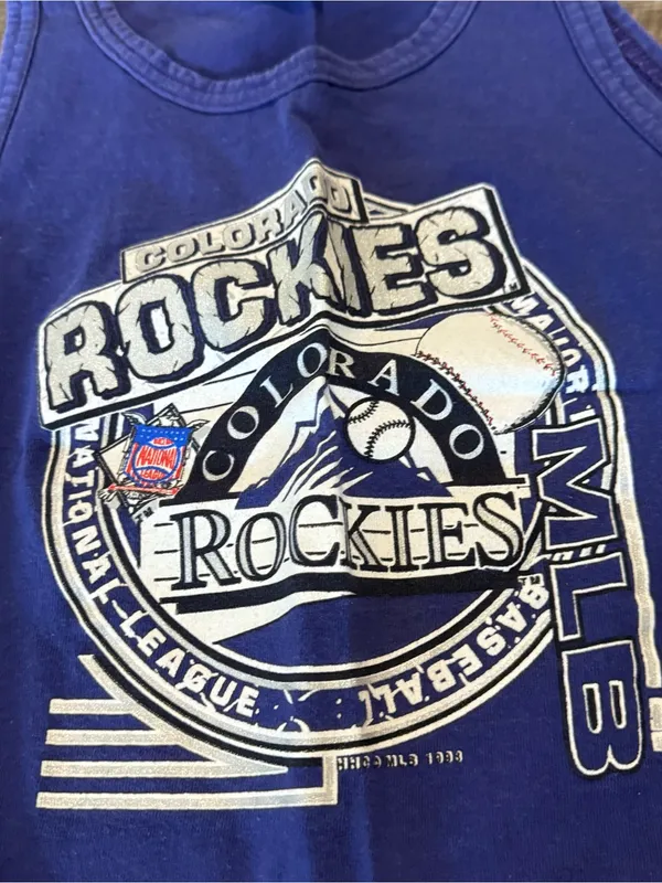 MLB Colorado Rockies Purple Tank Top Size L - Image 2
