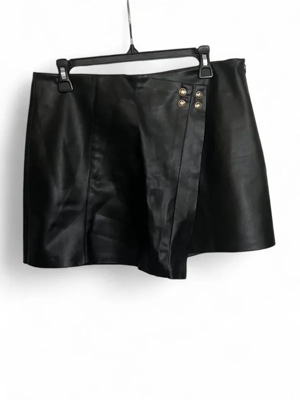 ZARA Black Faux Leather Mini Skirt - Image 2