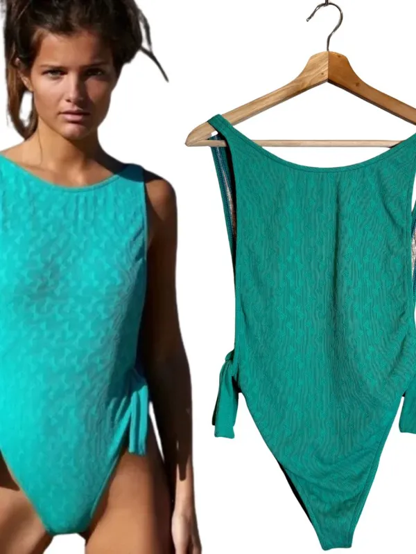 Free People free-est Pamela One Piece Swimsuit Women's Medium Mermaid Green NWT - Image 3