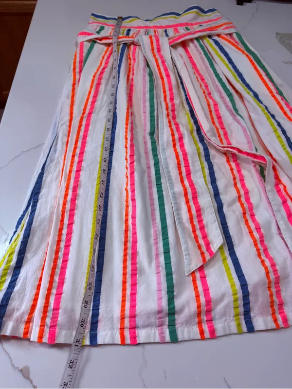 Boden Cathy Midi Skirt Multicolor Stripes Lined Size 6 White - Image 15