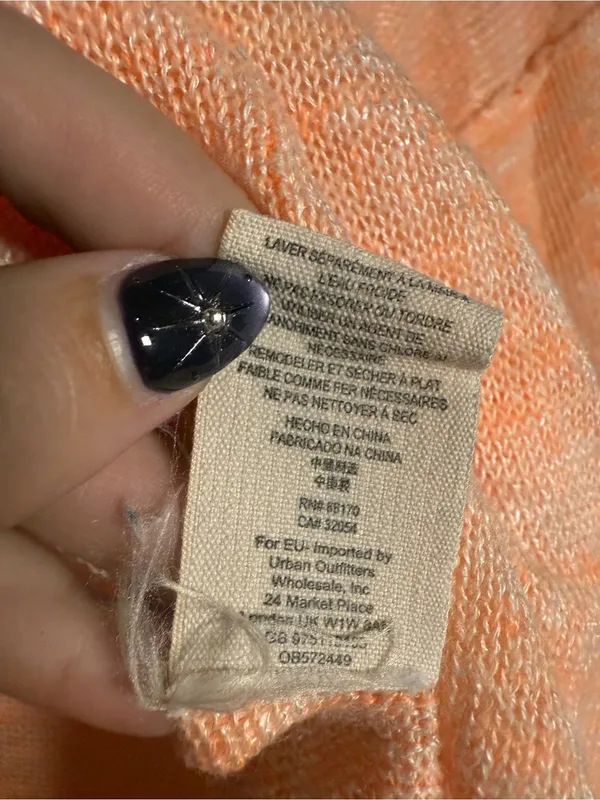 Free People Linen Blend High Low Orange Top Size Large - Image 10