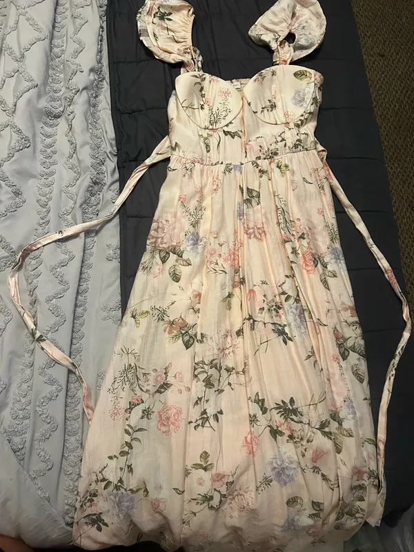 Pink floral dress - Image 2