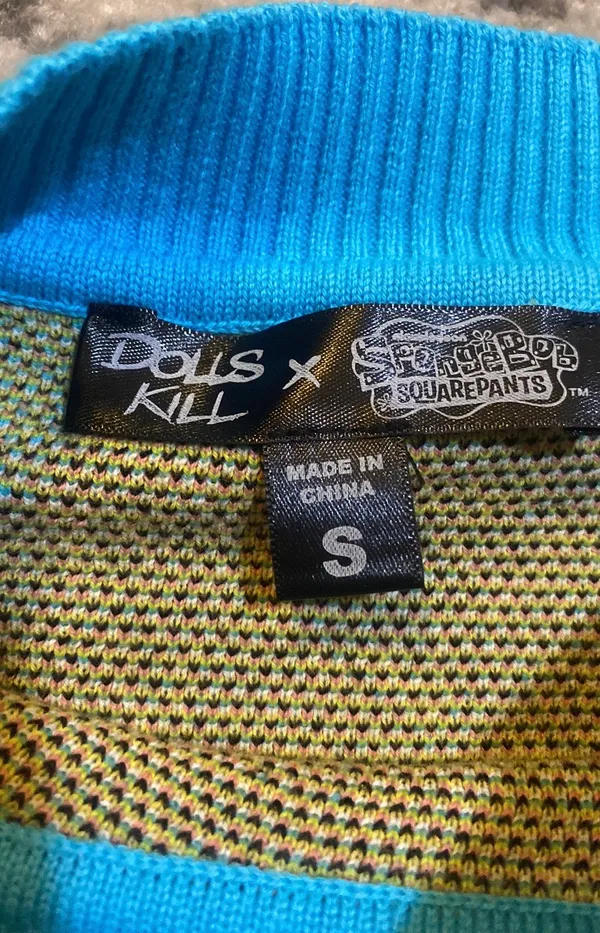 Dolls Kill x SpongeBob Gone Fishing Oversized Sweatersize S - Image 3