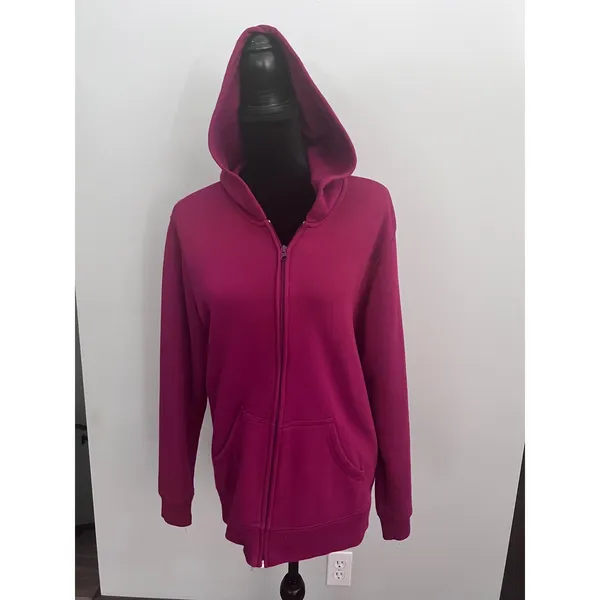 SB Active Womens XL Magenta Pink Full Zip Fleece Hoodie Sweatshirt Pockets - Image 3