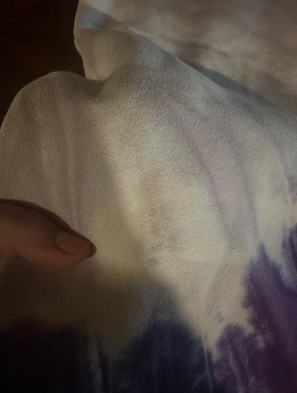 Aritzia TNA cozy AF sweatpants colors: pink, purple, and white tie-dye size: L flaws: a couple small stains pictured (would probably be easy to get out, i haven’t tried) #aritzia #tiedye #loungewear #cozy #trendin - Image 7