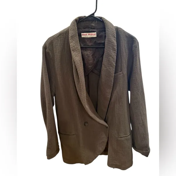 Free People Gauzy Blazer Brown - Image 2