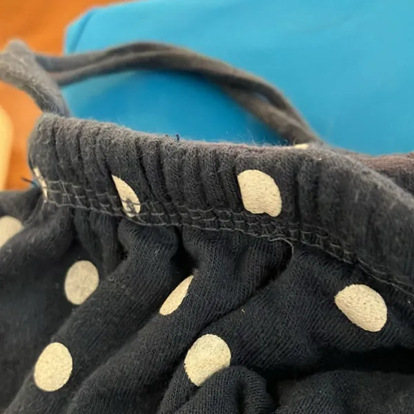 FINAL MARKDOWN Aeropostale Navy Blue Polka Dot Off-Shoulder Top medium - Image 2