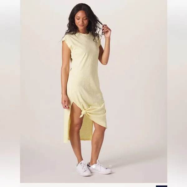 The Normal Brand Vintage Slub Tee Dress midi yellow - 100% cotton - XS/S - Image 3