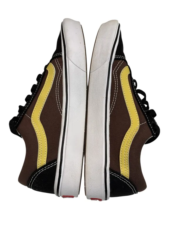 Vans Women’s Black, Brown, and Yellow Sneakers - Image 2