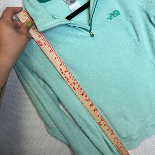 The North Face Womens TKA 100 Glacier Quarter Zip Fleece Mint Green Medium - Image 4