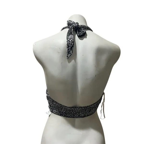 Gilly Hicks Women's Floral Halter Tank Top M Black Open Back Casual - Image 7