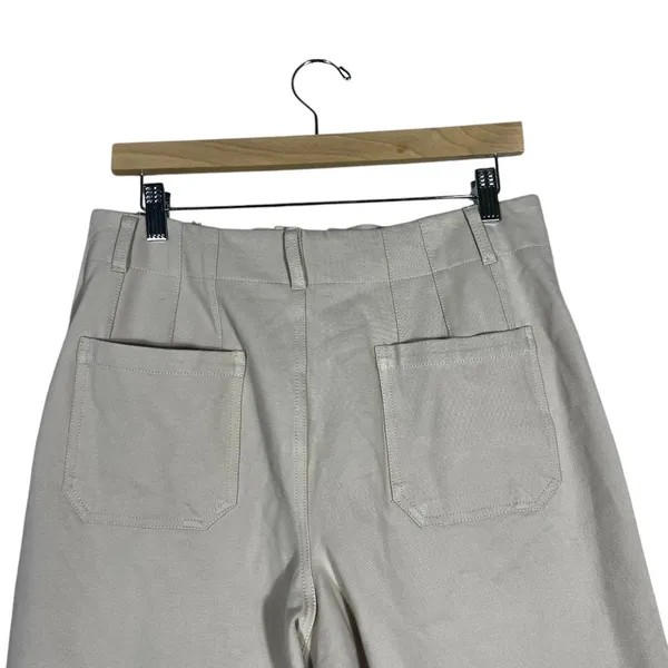 NWT Bohme Wide Leg Solid Crop Pants Tan Minimalist High Rise Pockets Size XL - Image 3