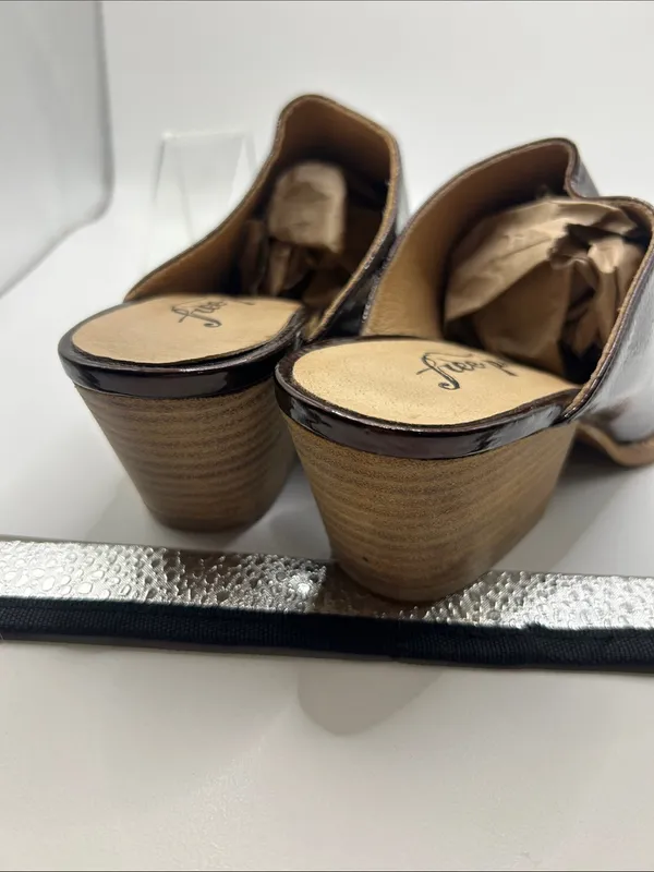 Free People Bryant Mule rust color patent leather boho western size EU 38 - Image 5