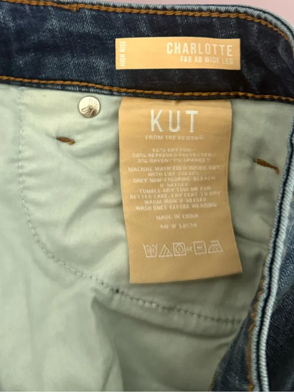 Kut From The Kloth Fab Ab Charlotte Wide Leg Jeans - Image 5