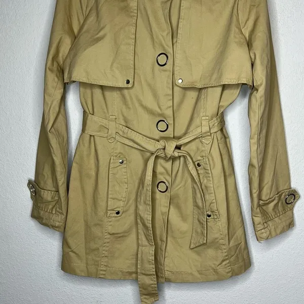 J2 by‎ JouJou Tan Belted Coat Size M - Image 3