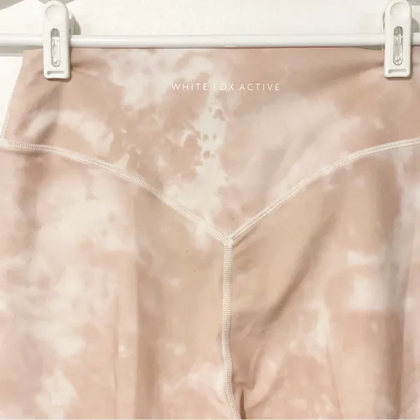 White‎ Fox Active Size Medium Pink Tie Dye Print Pull On Athletic Legging - Image 3