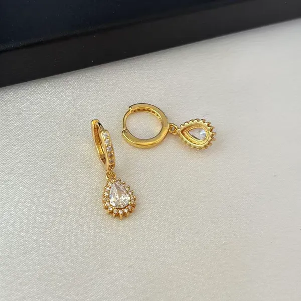 CZ Teardrop Shape Dangle Drop Earrings for Women - Image 4