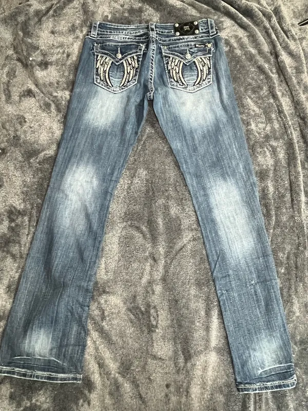 Miss Me Women Size 31 Bootcut Jeans Signature Stitch Medium Wash Flap Pocket Western Y2K - Image 6