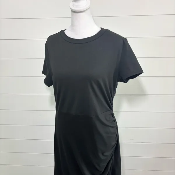 Cupshe Black Ruched Side Midi Tee Dress Size XL‎ - Image 6