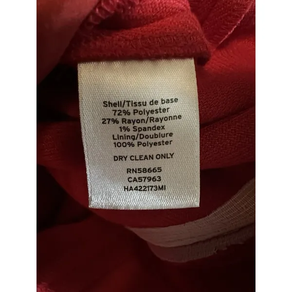Halogen X Atlantic Pacific Button Detail Red Kick Flair Pants High Rise Sz 12 - Image 6