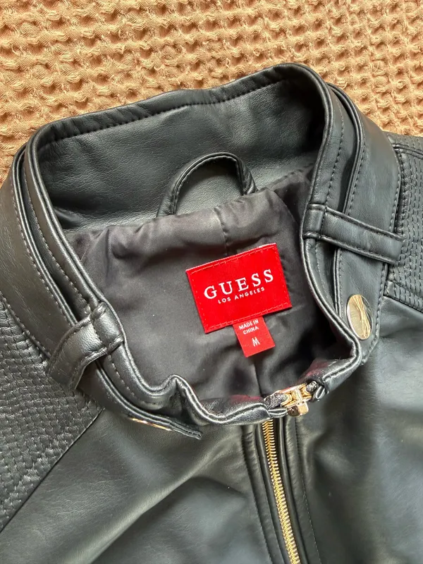 GUESS Black Leather Jacket - Image 3