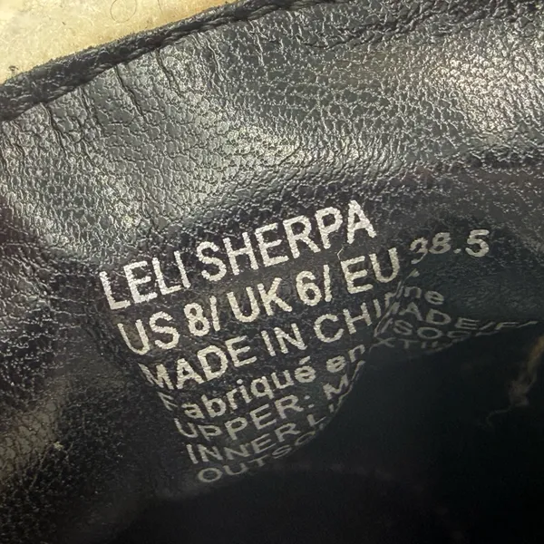 JustFab JF Leli Sherpa Lug Sole Loafers Black and Cream Chunky Platform Size 8 - Image 7