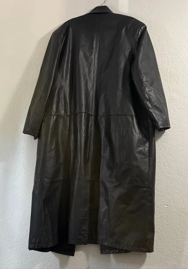 VTG General Clothing Co 100% Genuine Leather Trench Coat Women’s Size L - Image 3