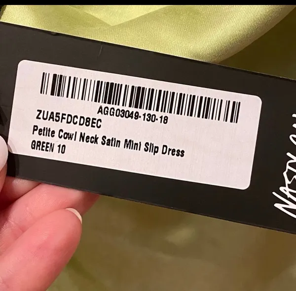 NWT Nasty Gal Green Mini Satin Slip Dress Cowl Neck 4 6 Party - Image 8
