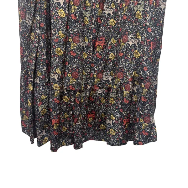 EQL by Kerrits Wild Horse Floral Button Front High Low Maxi Skirt Grey 1X NEW - Image 5