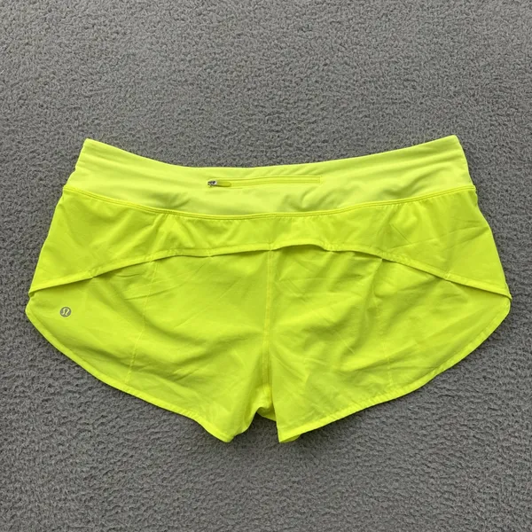 Lululemon Speed Up Shorts Low Rise 2.5" Highlight Yellow Athletic Women's 14 - Image 2