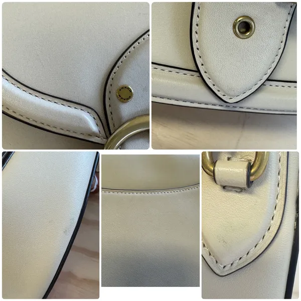 Coach Beat Saddle Bag Crossbody Ivory Leather 2 Straps Original & Guitar - Image 5