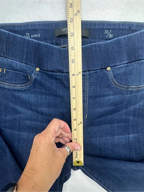 Liverpool Jeans The Ankle Skinny Womens 10/30 Blue Denim Pull On High Rise - Image 7
