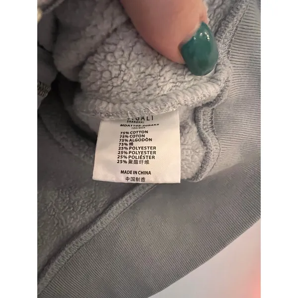 John Galt Christy Brandy Melville Oversized Full Zip Hoodie Fleece Pocket - Image 3