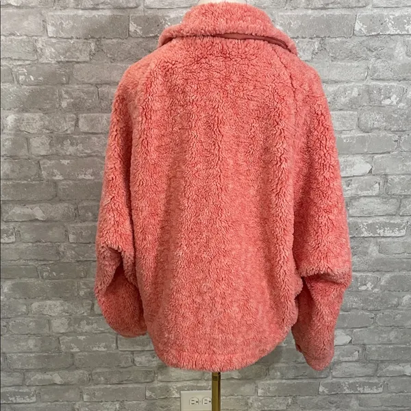 Free People We The Free Teddy Swing Coral Pink Faux Fur Jacket - Image 9
