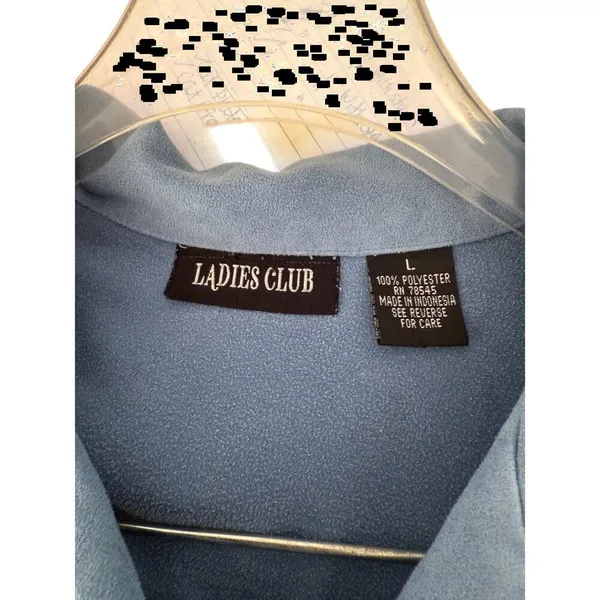 Ladies Club 2pc Baby Blue‎ Suede Pants Set Women's Size Large - Image 5