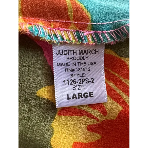 Judith March Floral Boho Cami Tank Top Crochet Lace Back Vibrant‎ Retro Large - Image 5