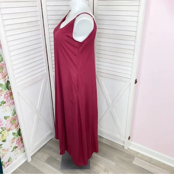 Zanzea‎ Maxi Slip Dress Maroon Red 12 Sleeveless - Image 2