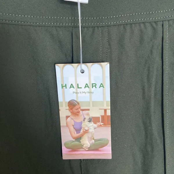 HALARA Green High Waisted Multiple Pocket Wide Leg Nylon Cargo Pants Small NWT - Image 2