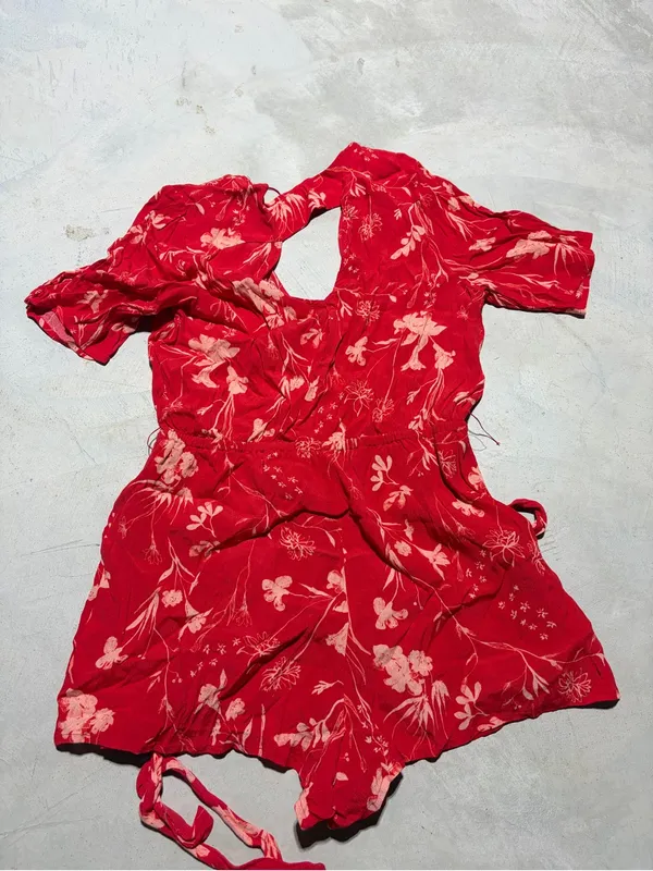 Gentle fawn Red Floral V-Neck Romper large - Image 8