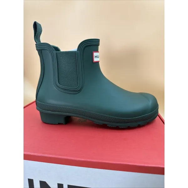 Hunter Original Chelsea Women's Waterproof Ankle Rain Boots, Green Size 6 - Image 6